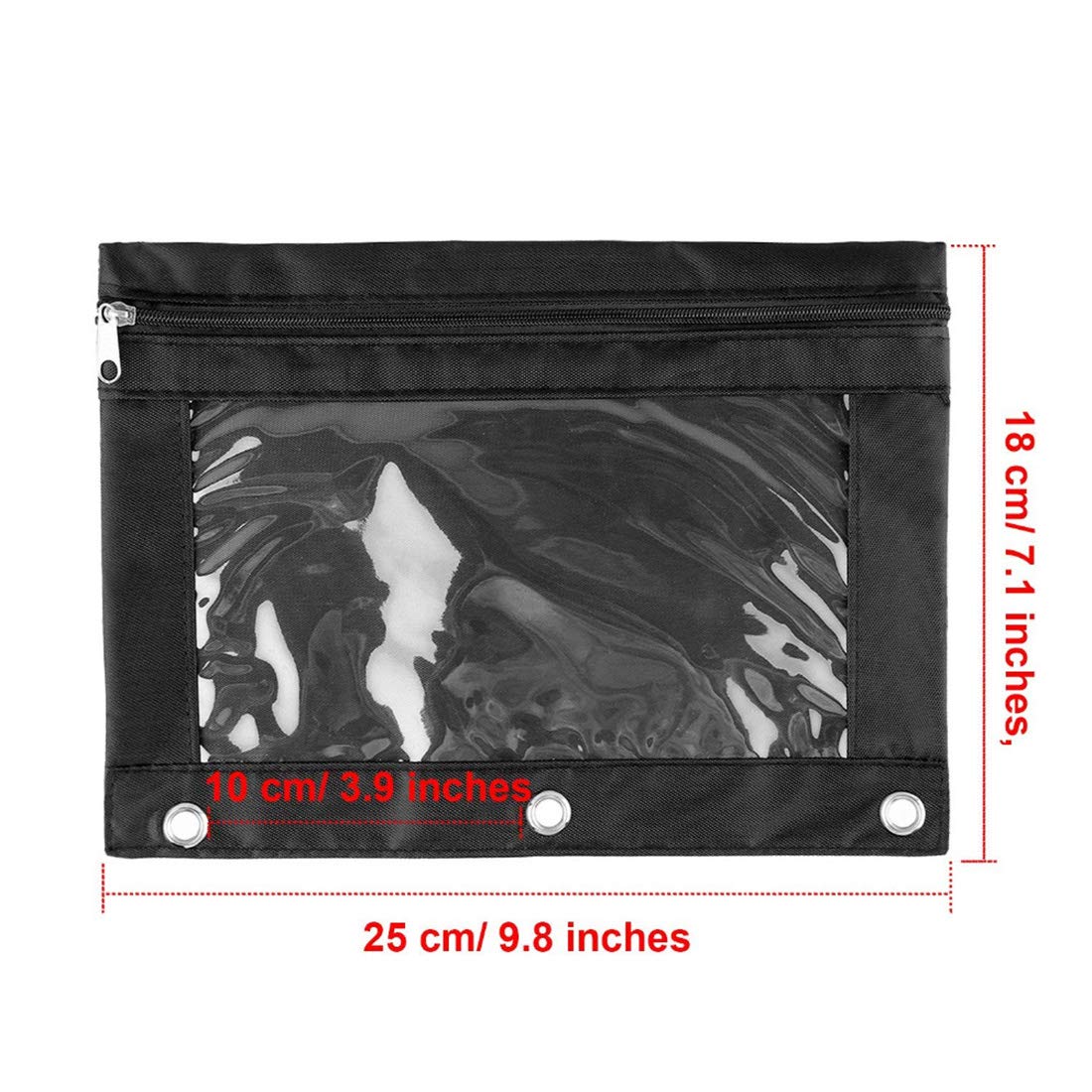 20 Pack Zippered 3-Ring Binder Pouch with Clear Window - School & Office Supplies for Pencils, Pens & Classroom Organization - Perfect for Students, Teachers & Backpack Storage