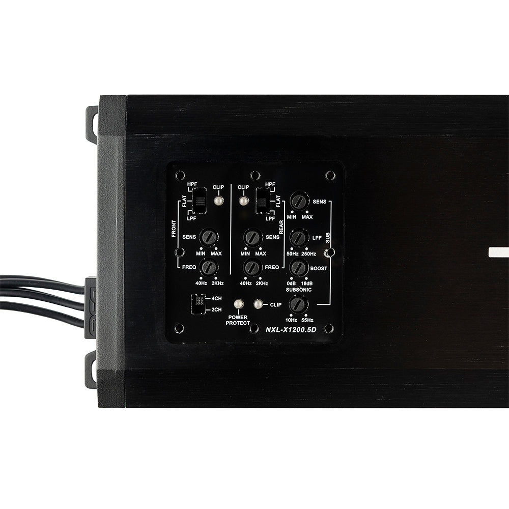 NXL 5-Channel Full Range Class D IP67 Marine & Powersports Amplifier - 4x150W @4 Ohm + 1x600W @2 Ohm RMS - Perfect for Boats, ATVs, Motorcycles & Off-Road Vehicles