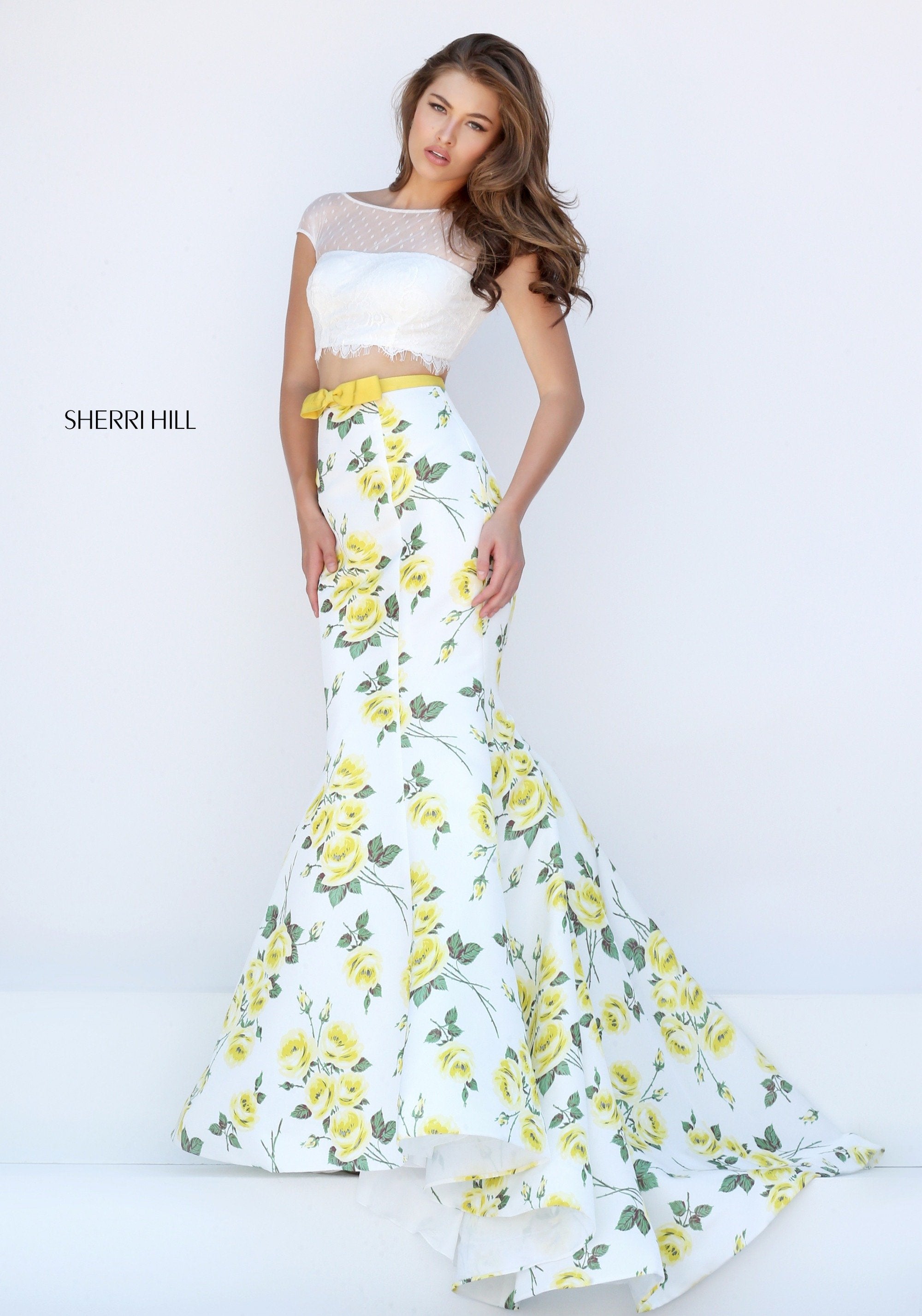ivory/yellow print