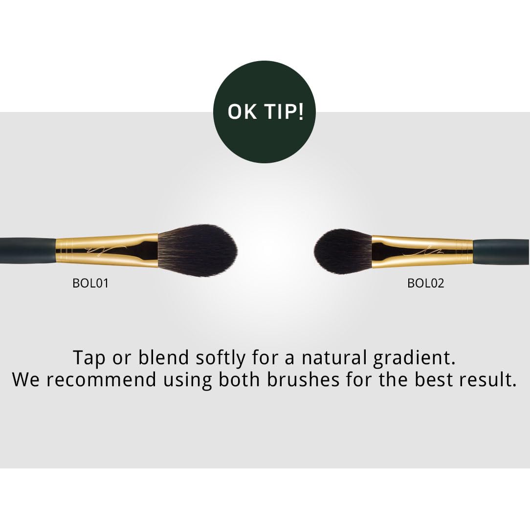 SOO ADOR Okhee Cheek Brush BOL01 - Professional Blush Brush for Soft & Natural Makeup Application | K-Beauty Makeup Brush Designed by K-Pop Artist Seo Ok | Perfect for Everyday Makeup & K-Beauty Looks