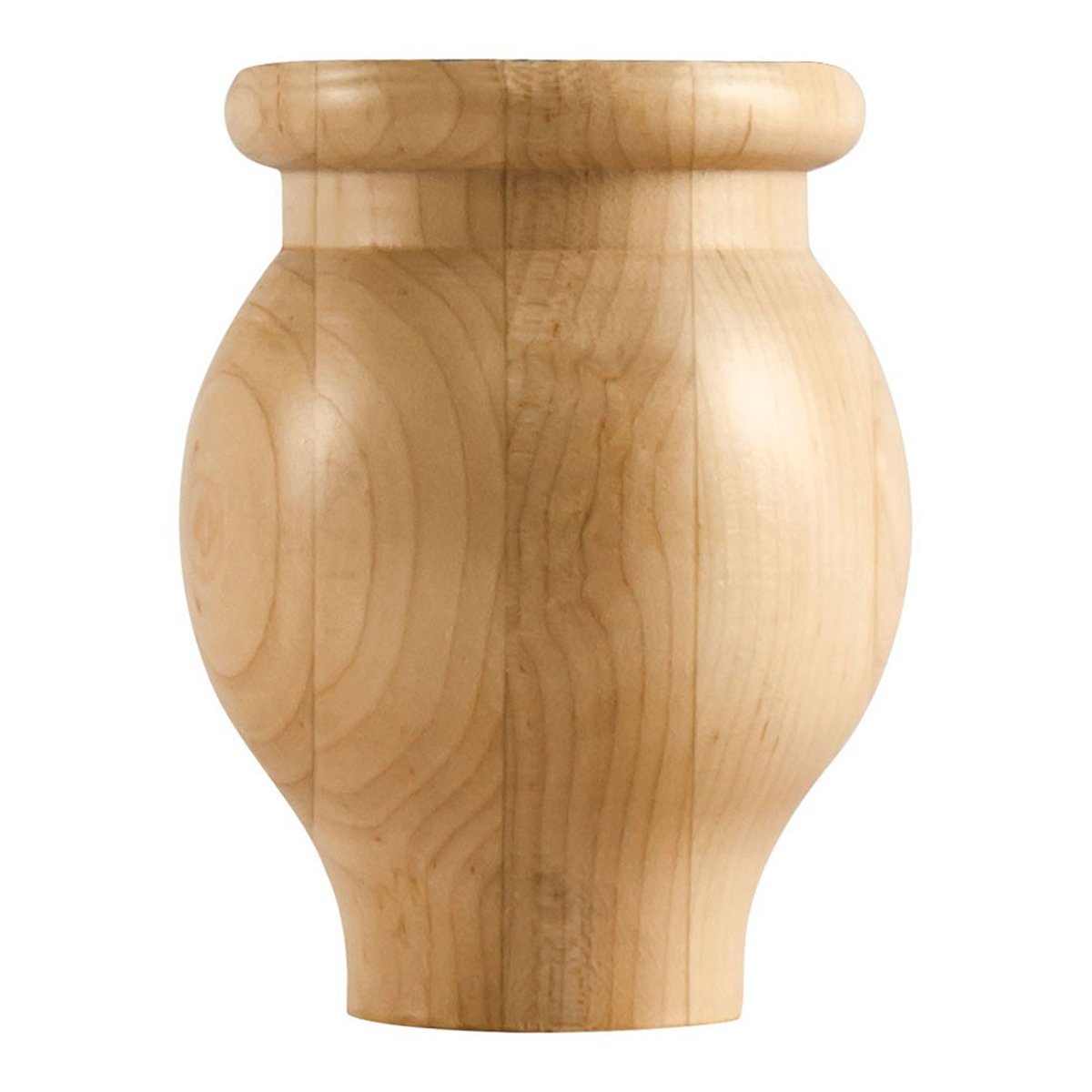 Hardware Resources Alder Round Bun Foot with Flat Ogee Design - Durable Wooden Furniture Legs for Chairs, Tables, and Cabinets - Perfect for Home Decor and DIY Projects