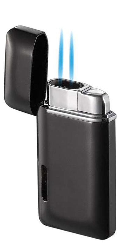 Premium Visol Nevis Dual Torch Cigar Lighter - Matte Black Finish | Windproof Butane Lighter for Cigars, Cigarettes & Outdoor Use | Perfect for Smoking Enthusiasts & Gifts