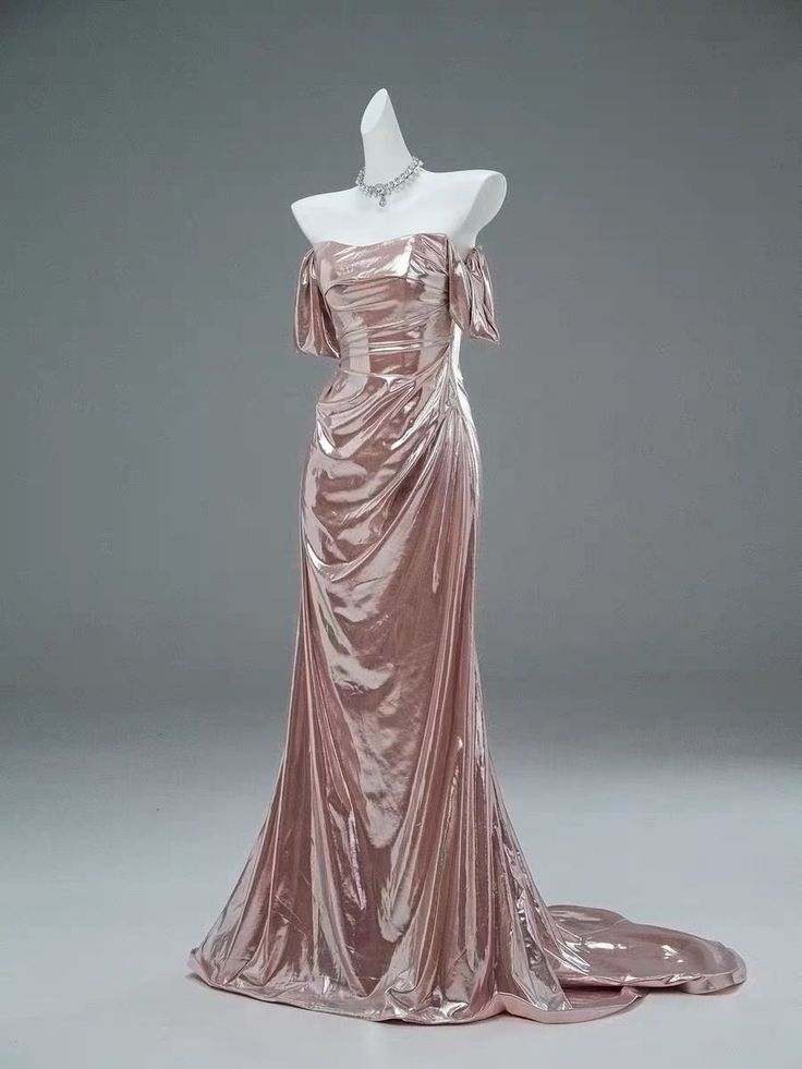 Elegant Off-The-Shoulder Pink Mermaid Prom Dress for Women - Formal Evening Gown for Homecoming, Wedding Guest & Special Occasions