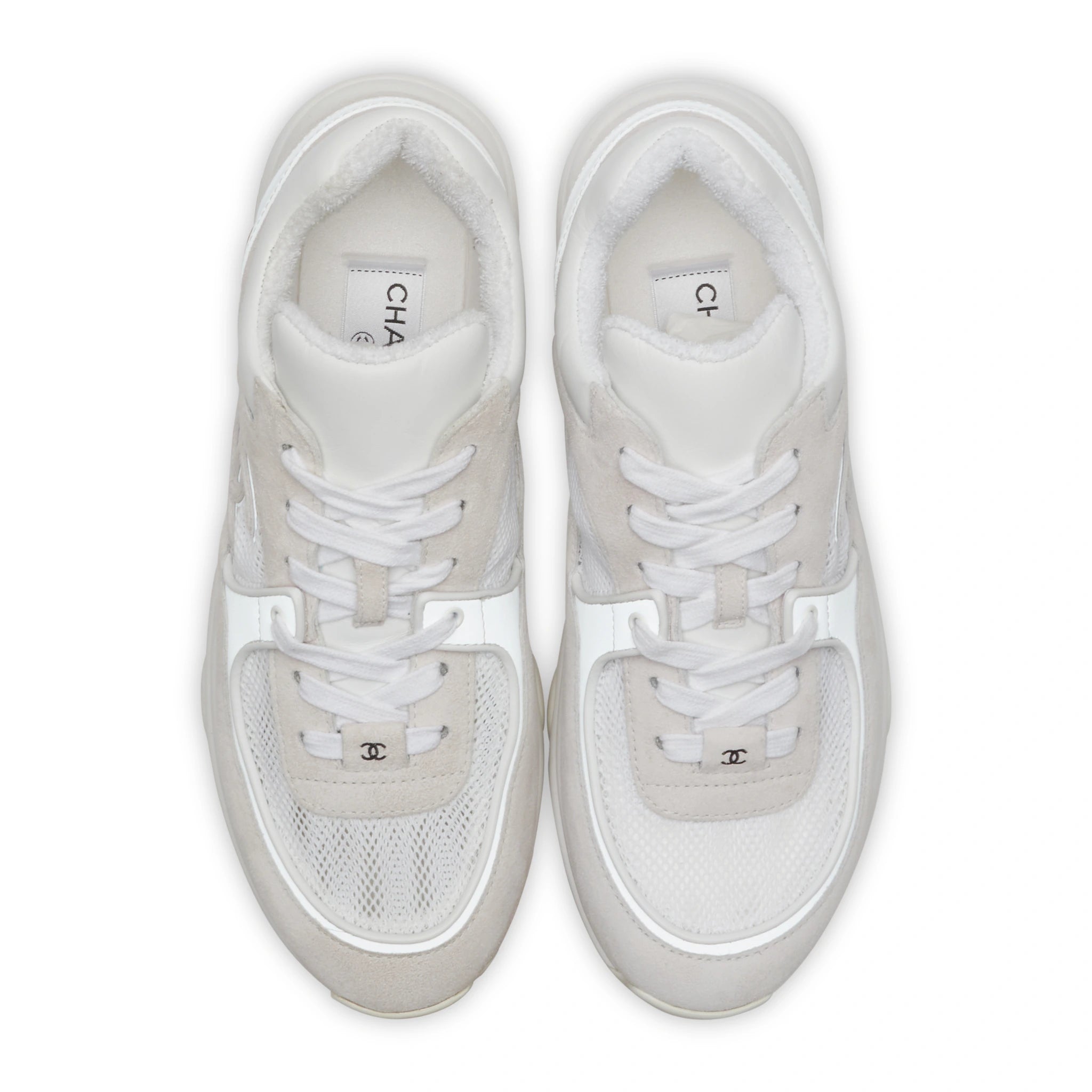Chanel CC Logo Light Pink Mesh Sneakers - Women's Luxury Fashion Sneakers for Casual Wear & Street Style | Pre-Owned Authentic Designer Shoes