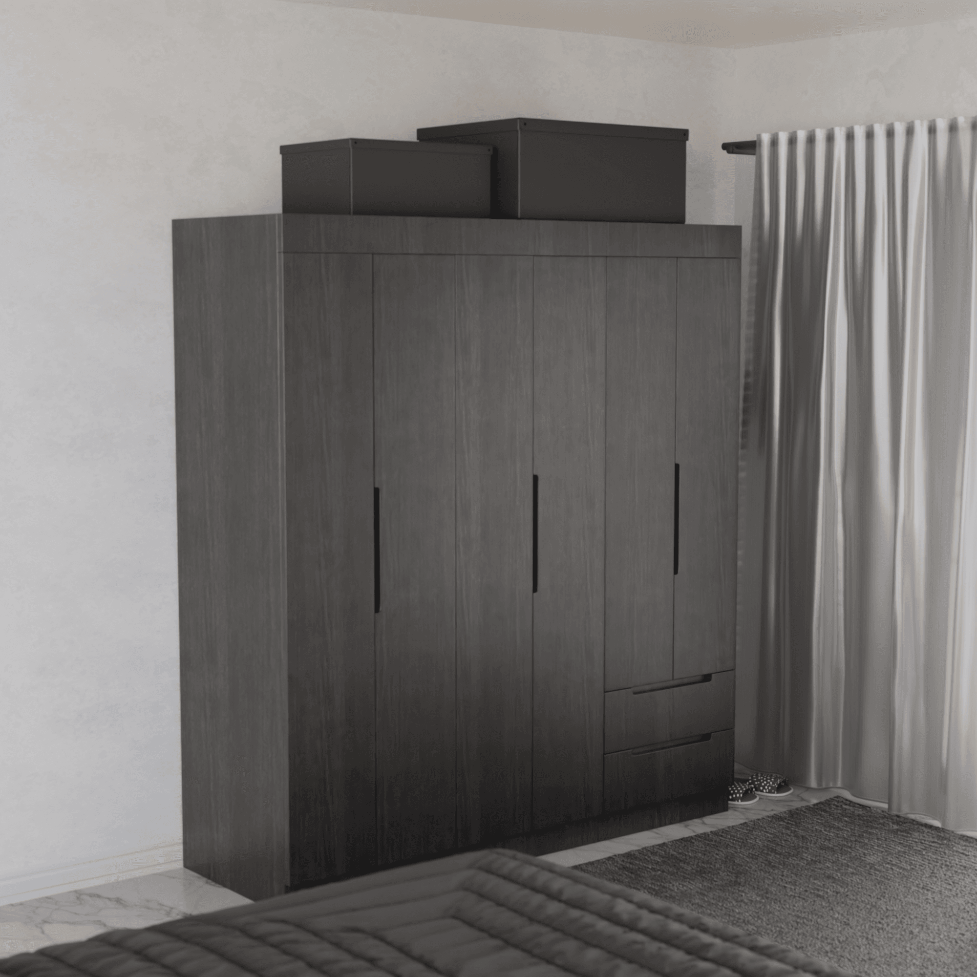 Harrison 6-Door Open Wardrobe Closet - Spacious Storage for Bedroom, Walk-In Closet, or Dressing Room Organization