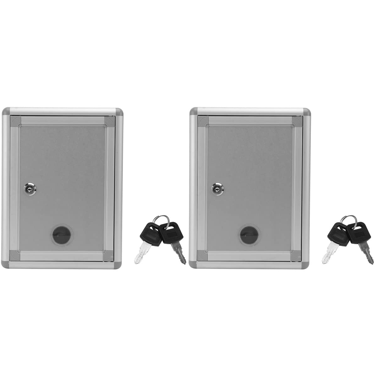 STOBOK 2-Pack Metal Suggestion Box with Lock - Wall Mounted Aluminum Alloy Mailbox, Ballot Box, Donation Box & Key Drop Box for Offices, Schools & Public Spaces