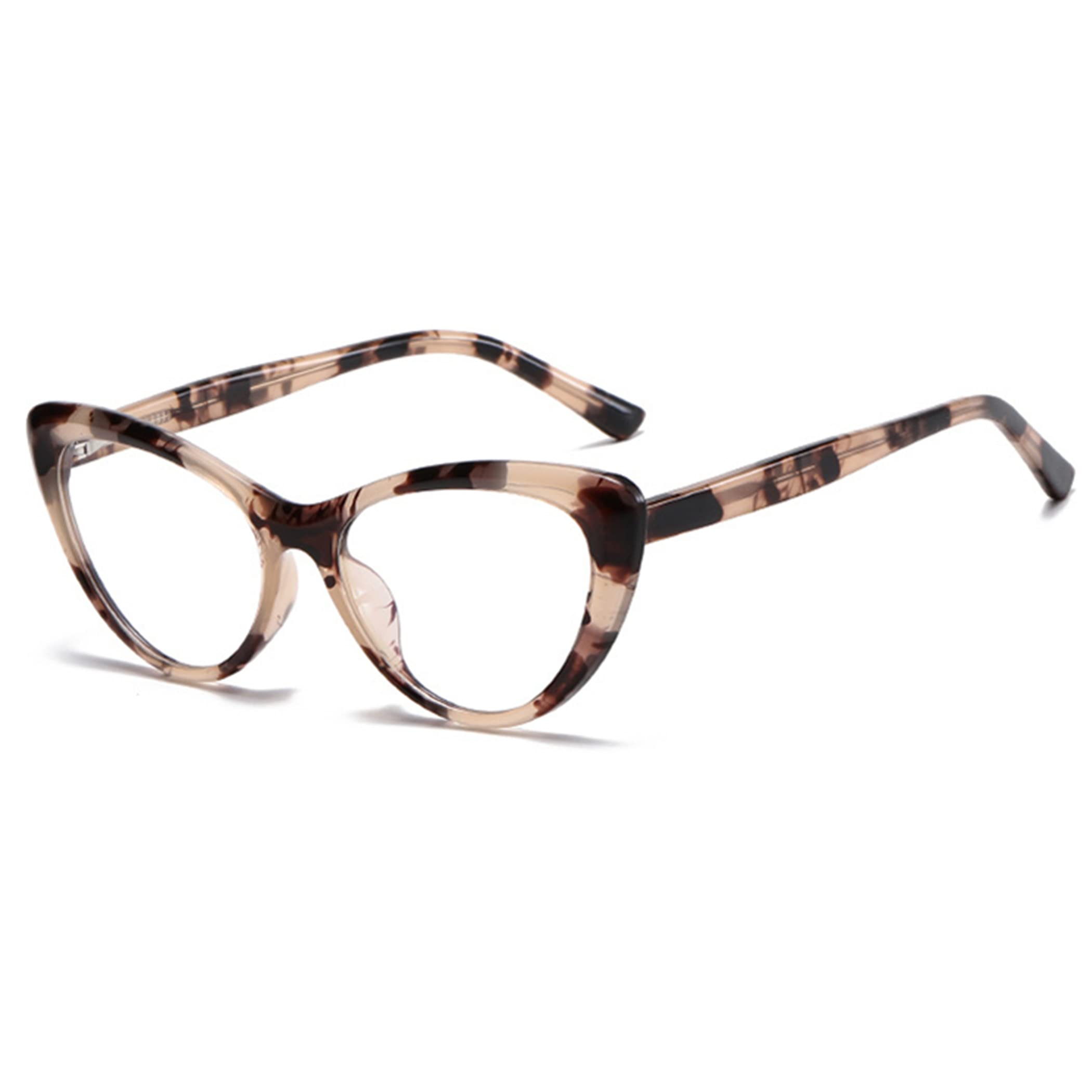 Bullabulling Blue Light Blocking Cat Eye Reading Glasses for Women - Computer Glasses with Spring Hinges - Perfect for Office Work, Screen Time & Reading