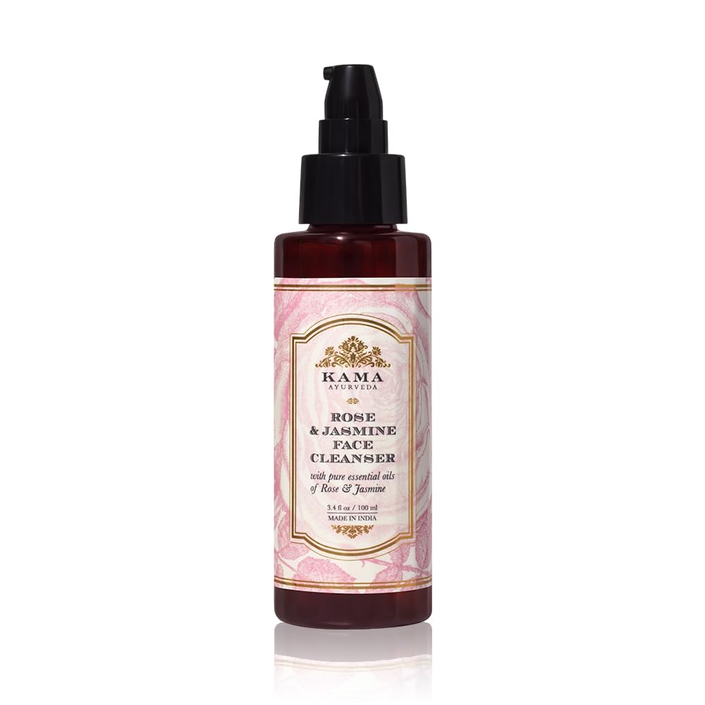 Kama Ayurveda Rose & Jasmine Face Cleanser with Pure Essential Oils - 100ml | Gentle Daily Cleansing for Glowing Skin | Perfect for Dry & Sensitive Skin Types