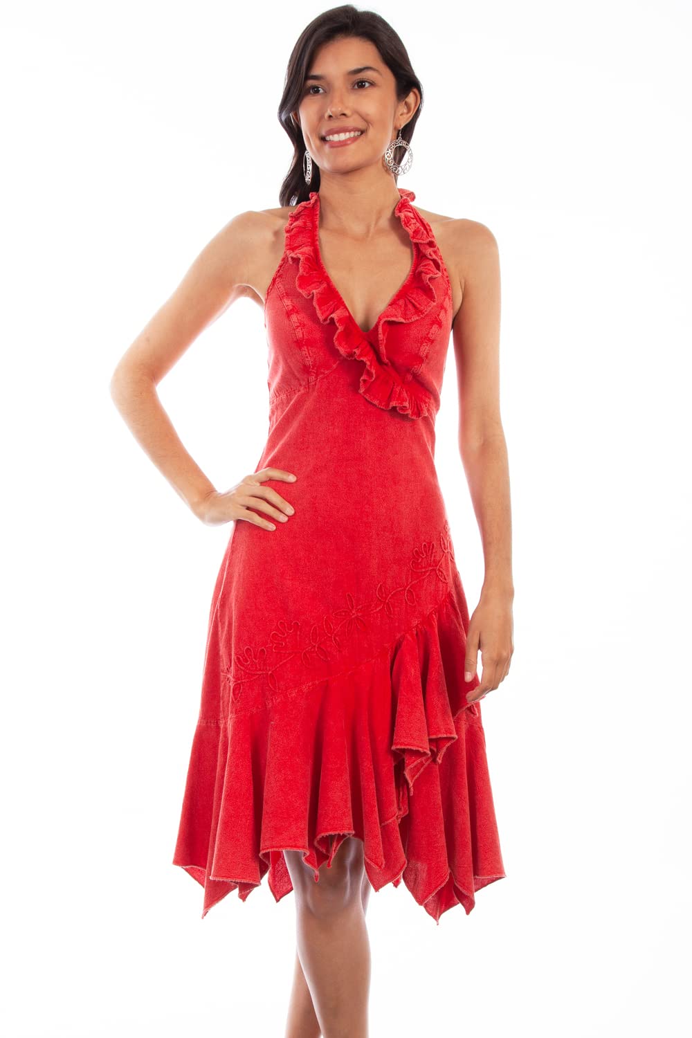 Scully Women's Ruffled Halter Dress - Flowy Summer Beach Dress for Women, Elegant Party Cocktail Dress | Perfect for Beach Vacations, Weddings & Date Nights