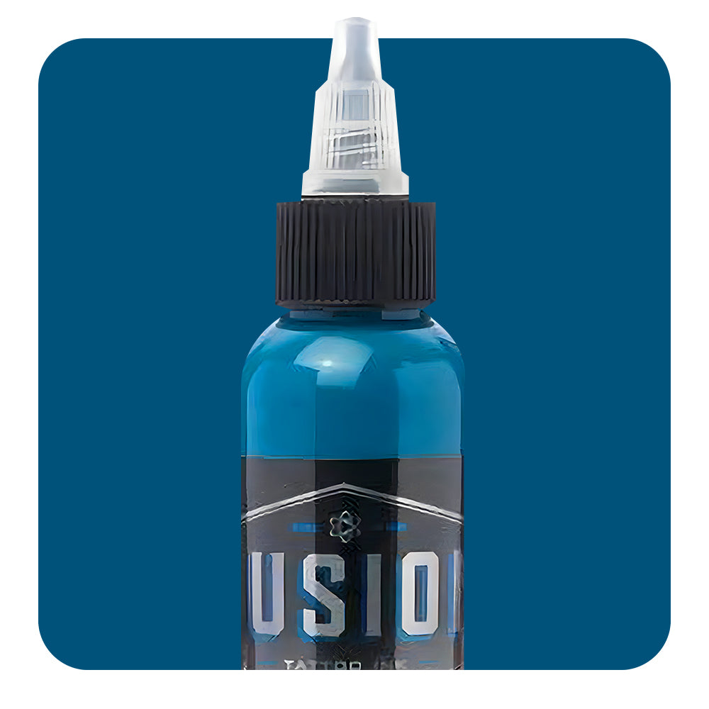 Premium Blue Steel Fusion Tattoo Ink - 1oz Bottle for Professional Tattoo Artists & Body Art Enthusiasts - Ideal for Fine Line Work, Shading & Permanent Makeup
