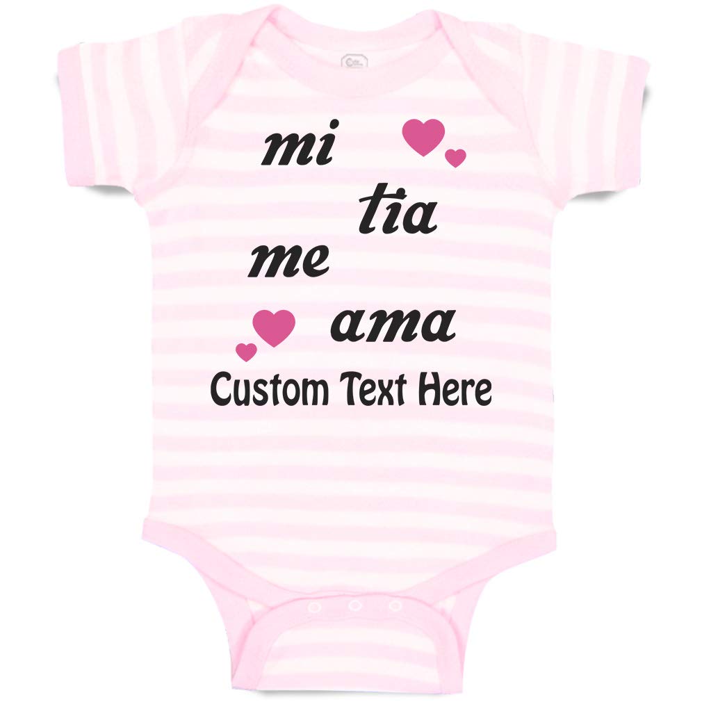 Custom Funny Baby Bodysuit - 100% Cotton Cute 'Mi Tia Me AMA' Outfit for Boys & Girls - Perfect for Family Photos, Birthdays & Everyday Wear