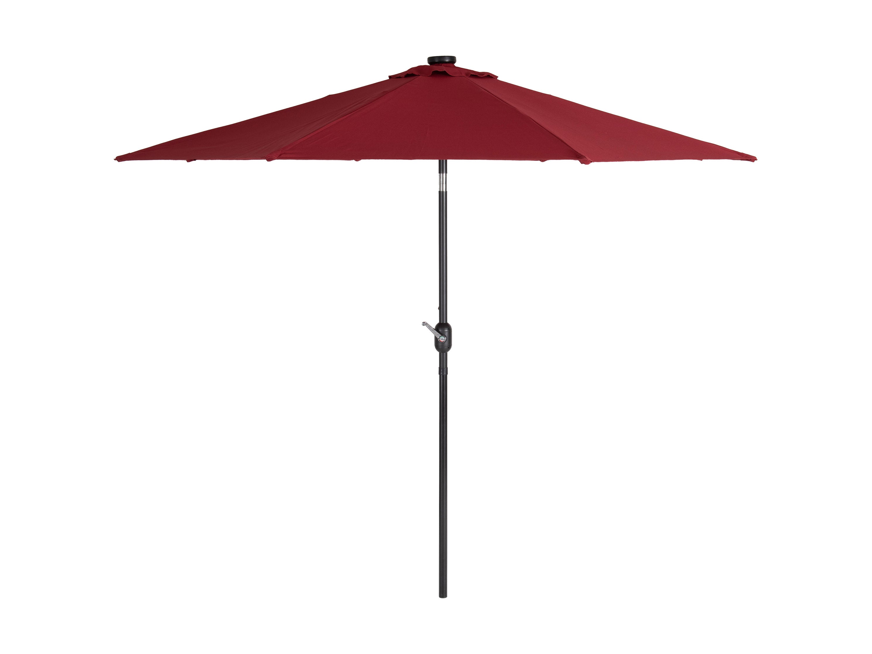 9ft Burgundy Outdoor Patio Umbrella with LED Lights - Waterproof Cantilever Sun Shade for Garden, Poolside, and Backyard Relaxation