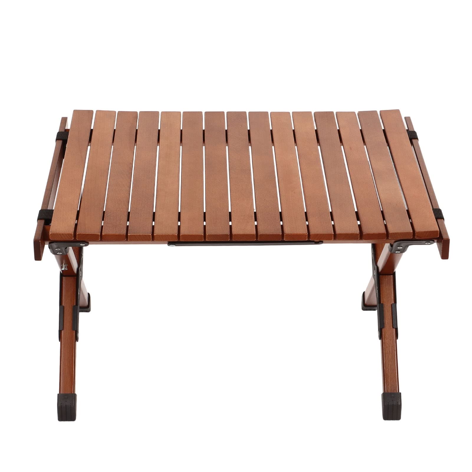 Premium Folding Camping Table - Portable Wooden Egg Roll Design for Outdoor BBQ, Picnic & Travel - Compact & Lightweight Black Walnut Foldable Table - Perfect for Backpacking, Tailgating & Beach Parties