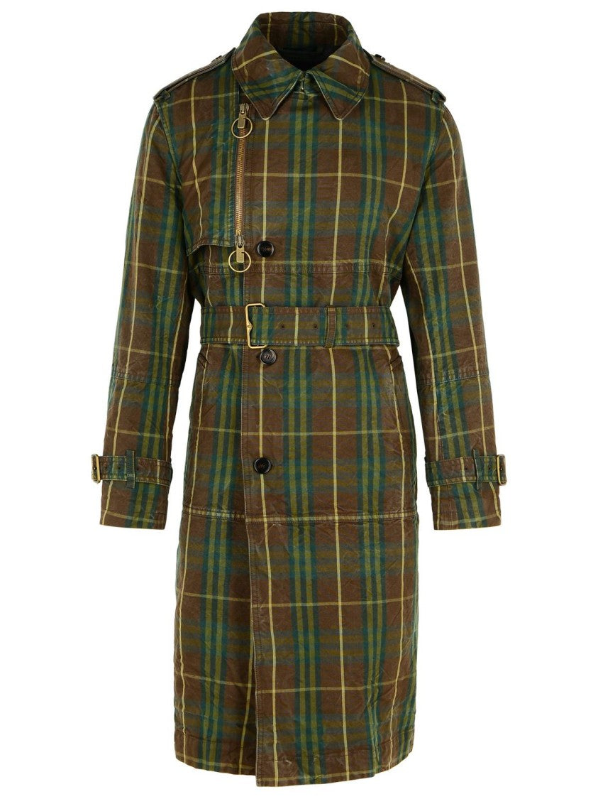 Stylish Dark Green Cotton Trench Coat for Women - Water-Resistant Long Coat with Belt - Perfect for Fall Fashion, Office Wear & Rainy Days