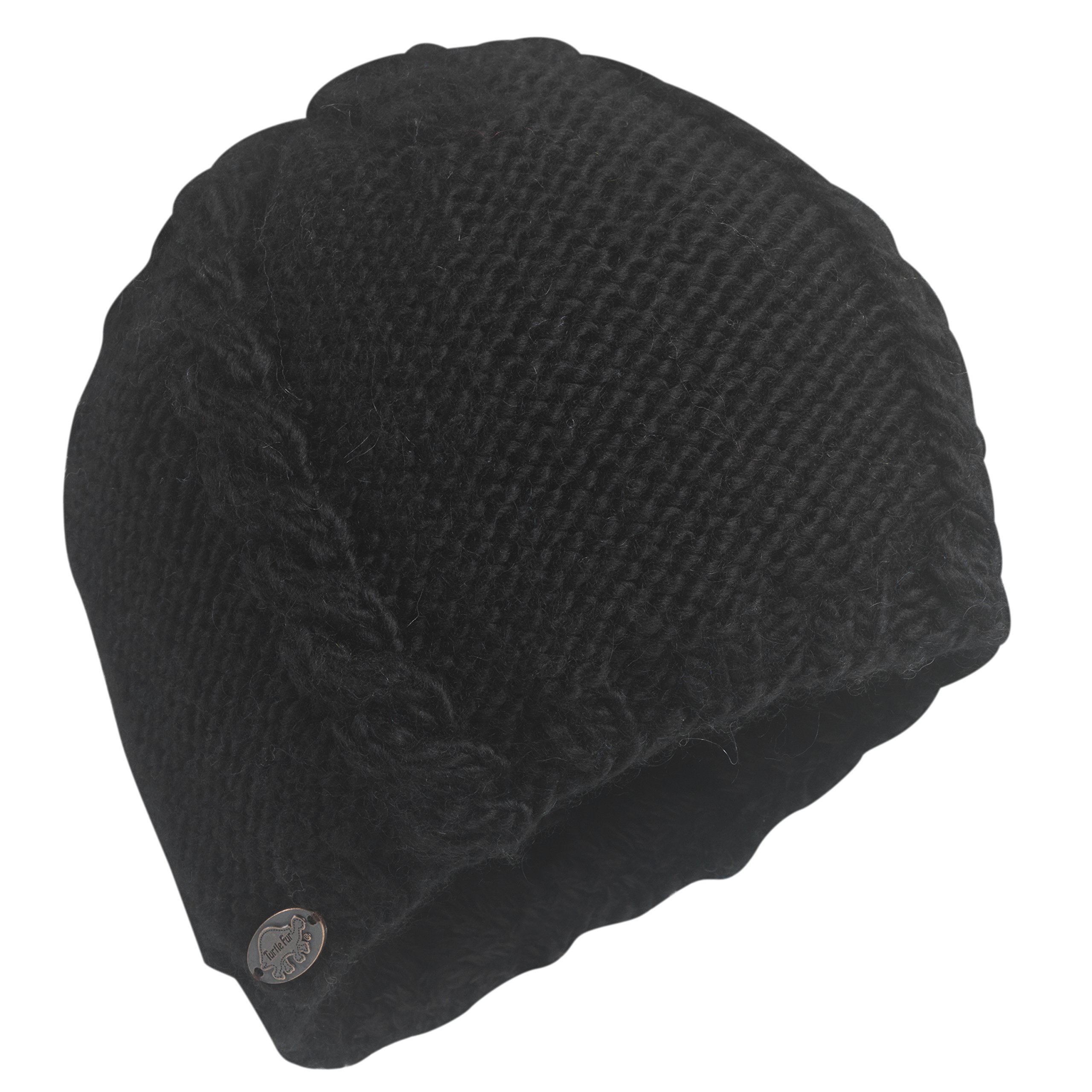 Turtle Fur Women's Cabler Heavyweight Merino Wool Hand Knit Beanie Hat - Warm Winter Accessory for Skiing, Snowboarding & Outdoor Activities