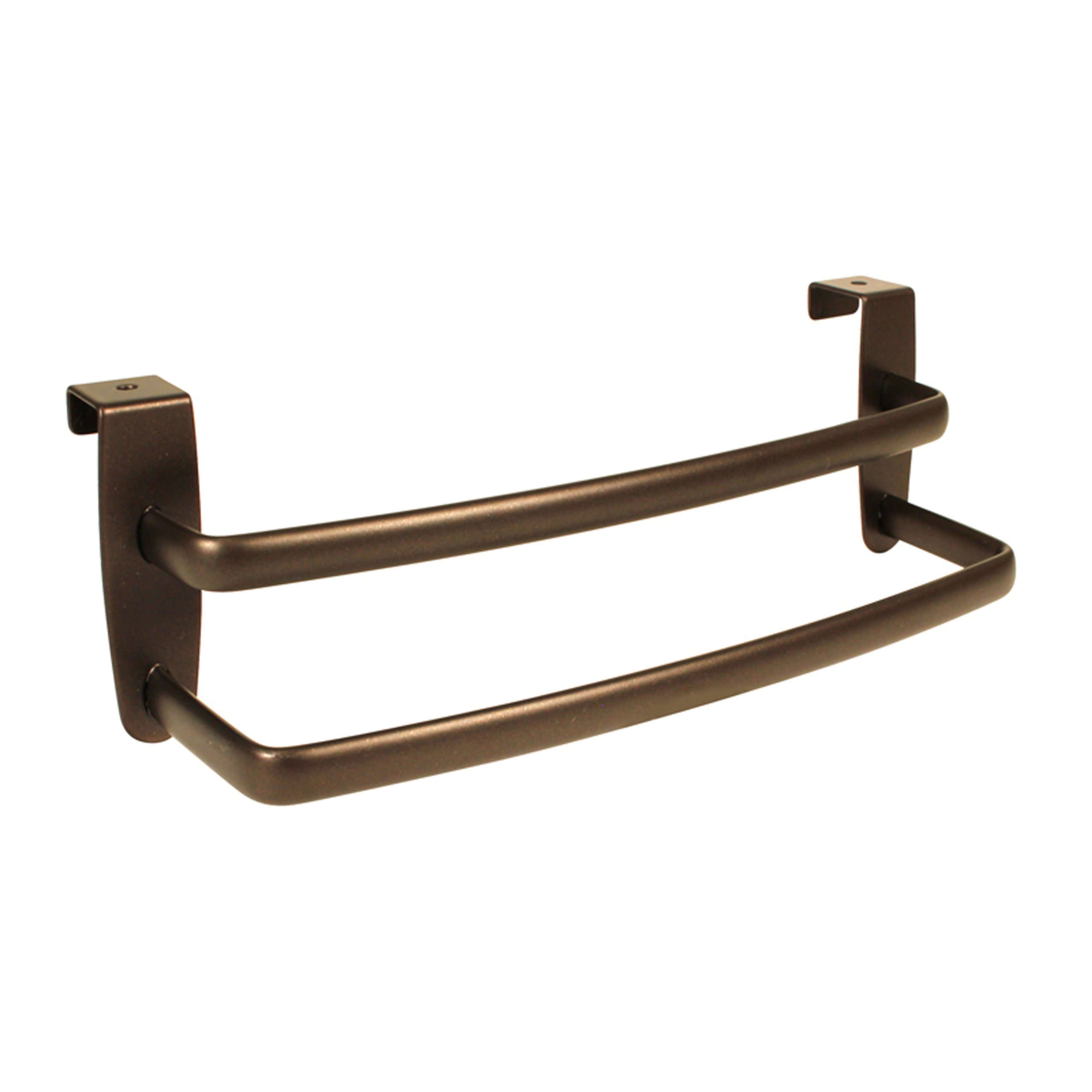 iDesign Axis Over-the-Cabinet Towel Bar Rack - 9 Inch Bronze Cabinet Organizer for Kitchen, Bathroom & Laundry Room Storage