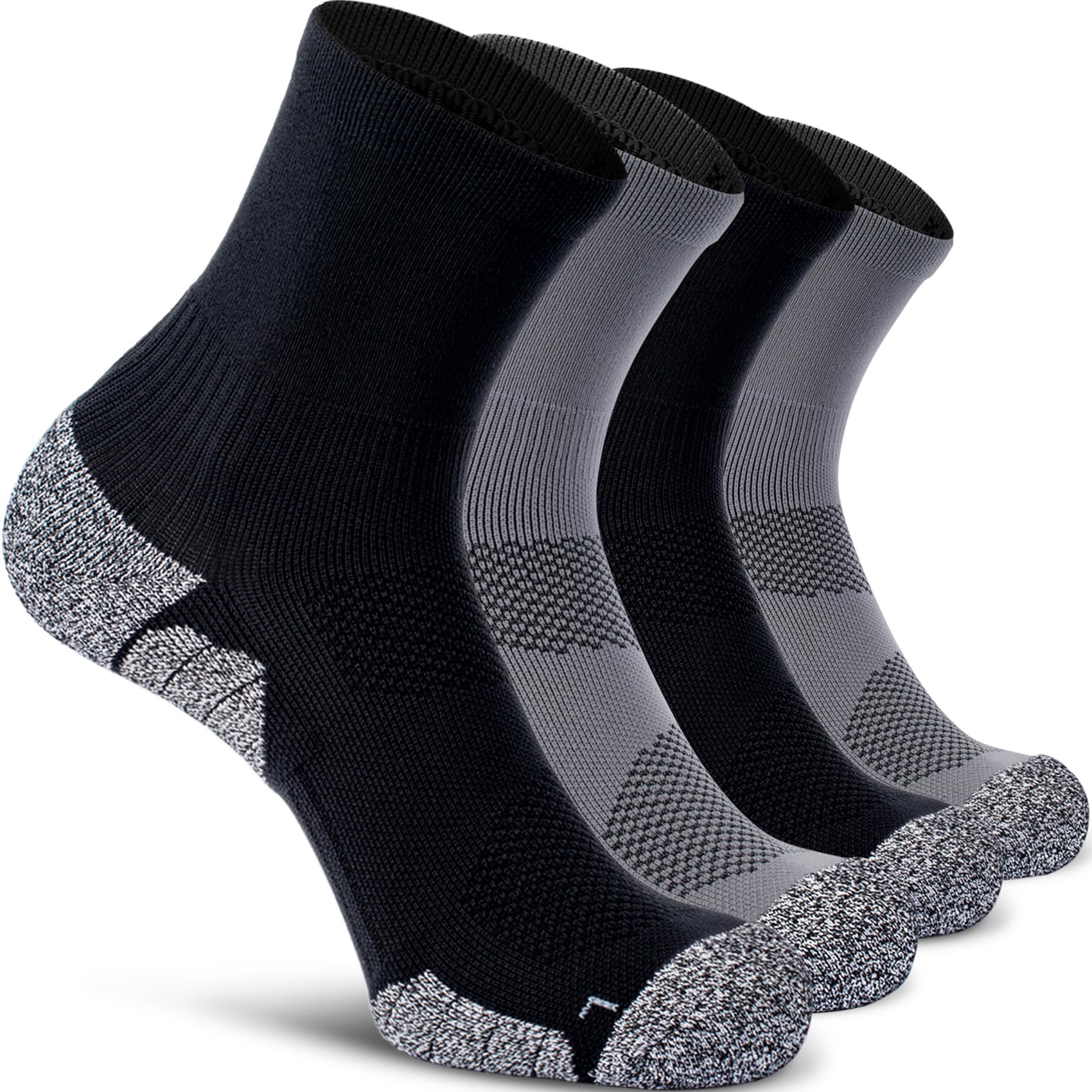 CWVLC Compression Athletic Quarter Socks for Men & Women - Breathable Cushioned Support Socks for Running, Hiking & Sports Performance