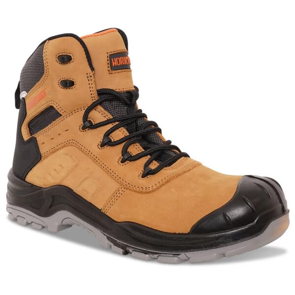 Worktough Loxley Safety Boots for Men - 100% Metal Free, Fibreglass Toecap - Durable Work & Utility Footwear - Ideal for Construction, Warehouse & Industrial Work Environments
