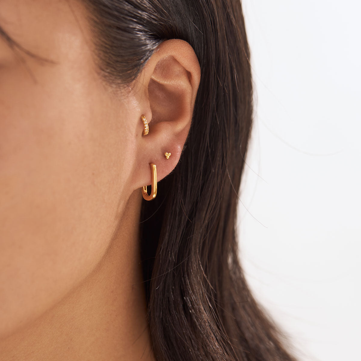 Eternity Huggies Medium Gold Hoop Earrings for Women - Dainty & Elegant Jewelry Gift for Her - Perfect for Everyday Wear, Parties & Special Occasions