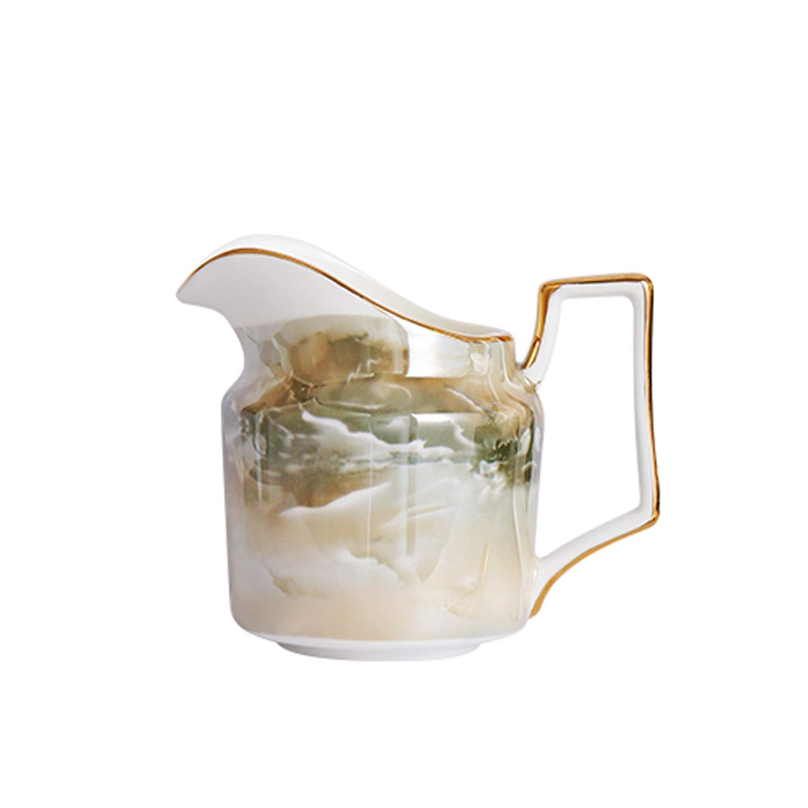 FMOGE Modern Luxury Ceramic Creamer Pitcher for Milk, Coffee, Cream & Syrup - Perfect for Serving Hot & Cold Beverages, Salad Dressing, and Butter - Ideal for Coffee Shops, Restaurants, and Home Kitchens