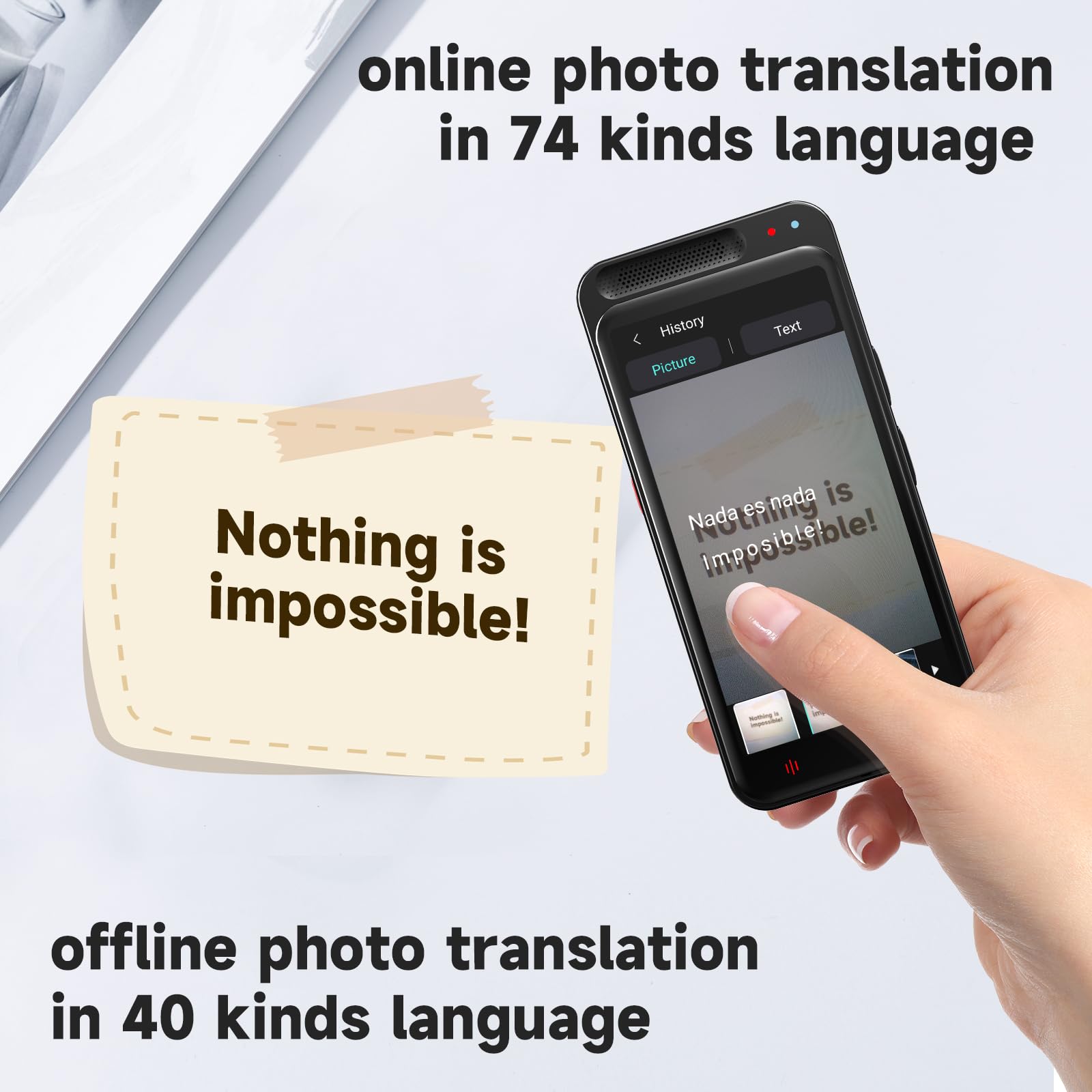 Two-Way Real-Time Language Translator Device - 138 Languages, 4.1