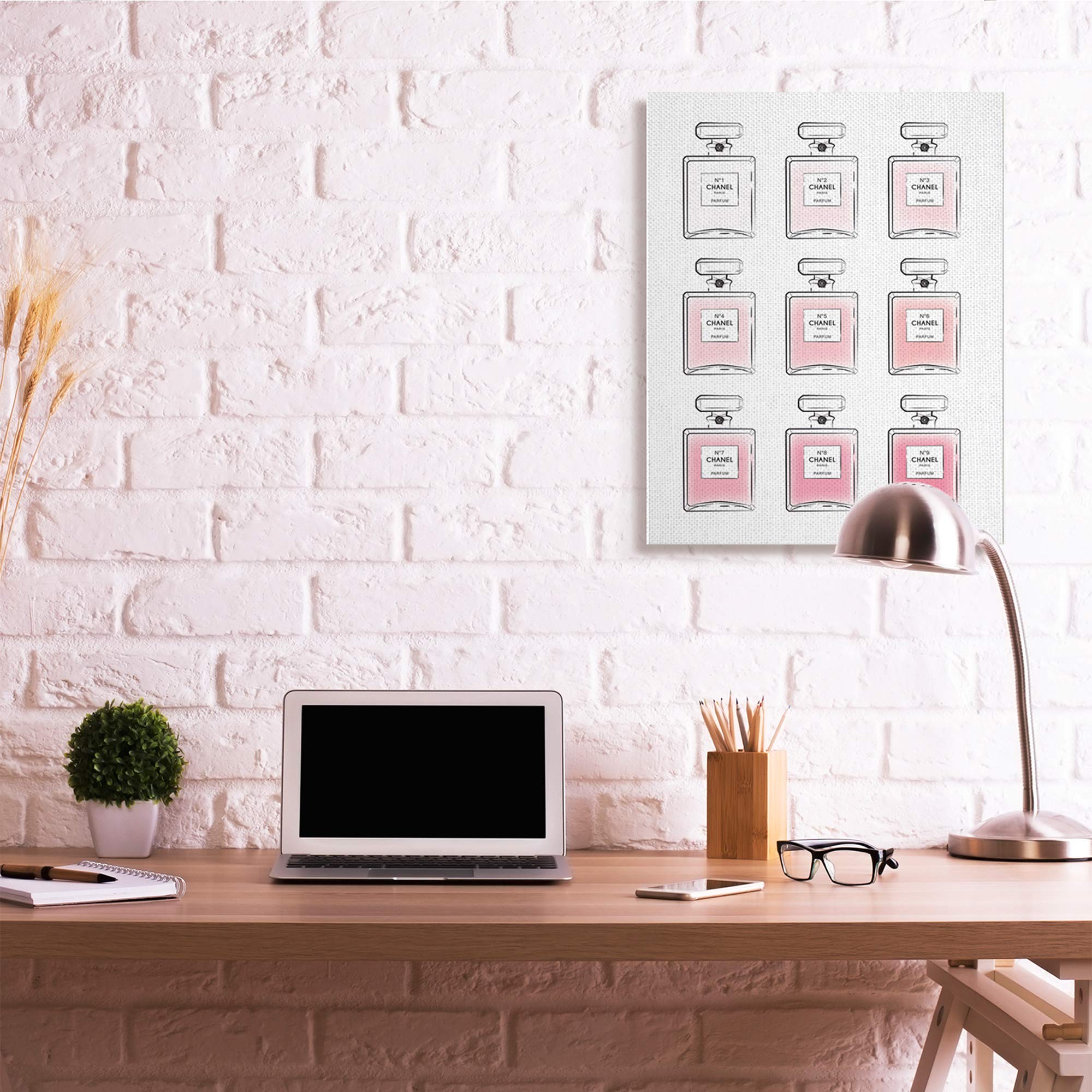 Stupell Industries Glam Pink Ombre Fashion Perfume Bottles Canvas Wall Art - 30