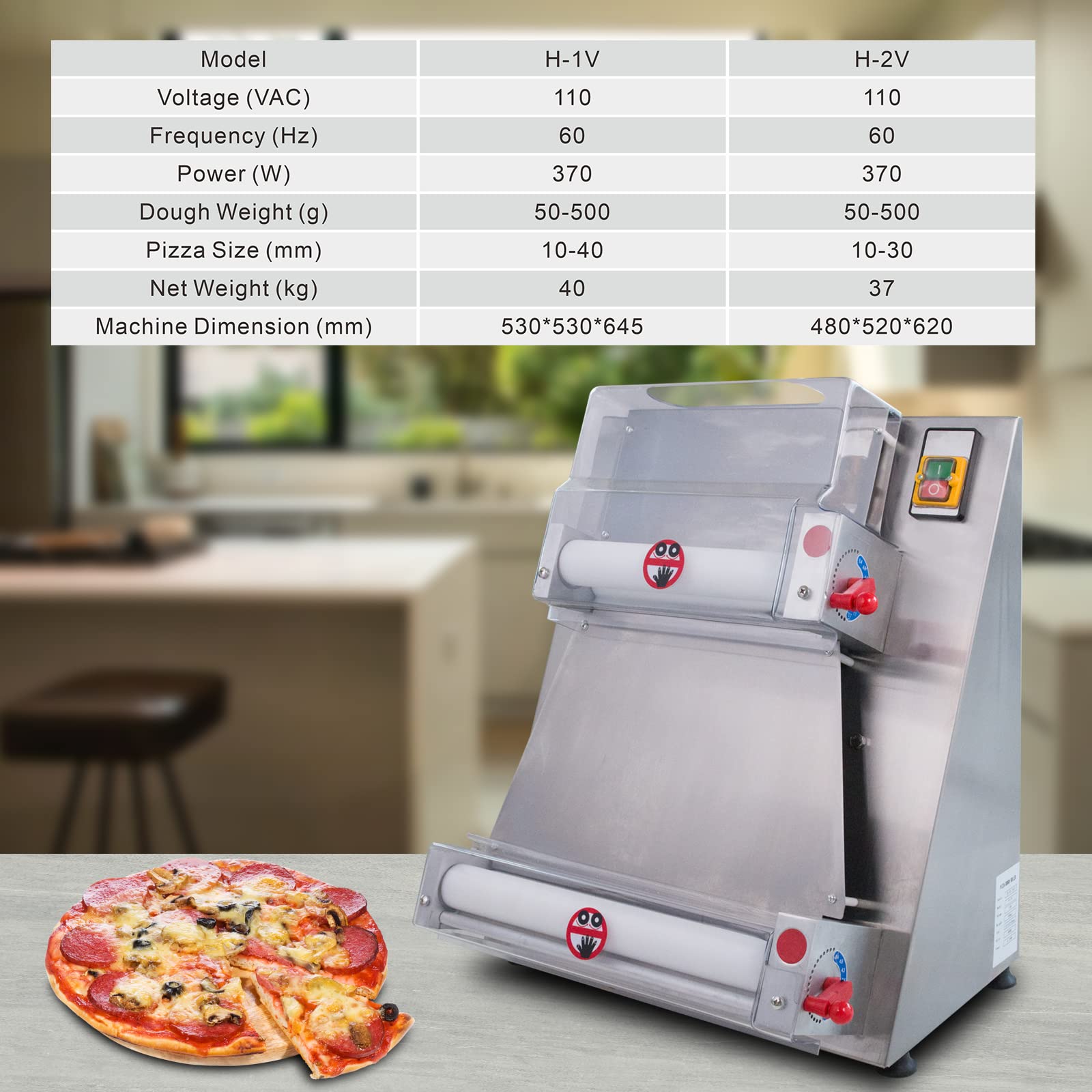 370W Electric Dough Sheeter Machine - 15.7