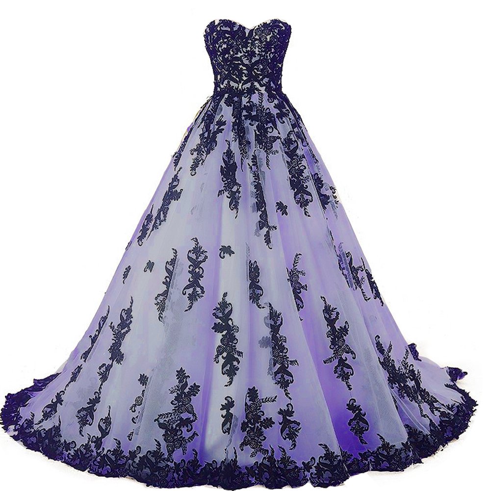 Kivary Vintage Gothic Black Lace Ball Gown - Elegant Long Prom Dress & Wedding Gown for Formal Events, Evening Parties & Special Occasions