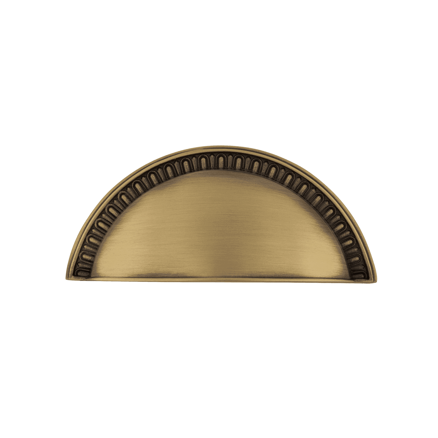 Antique Brass Cup Pull Egg & Dart Drawer Handle - Vintage Cabinet Hardware for Kitchen, Bathroom & Furniture Restoration