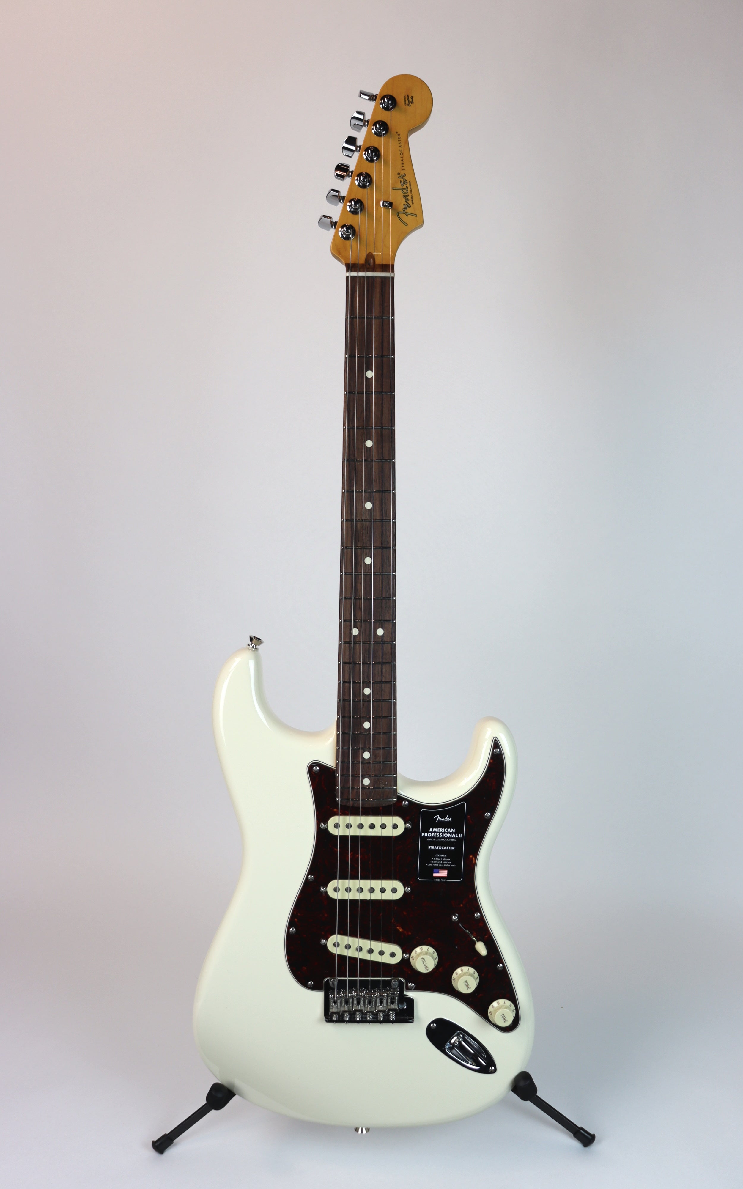 Fender American Professional II Stratocaster RW Olympic White Electric Guitar - Premium Maple Neck, Professional Sound for Stage & Studio