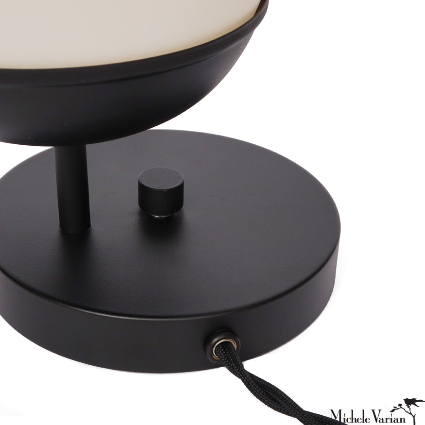 Black Off-Center Globe Table Lamp - Modern Decorative Lighting for Living Room, Bedroom & Office