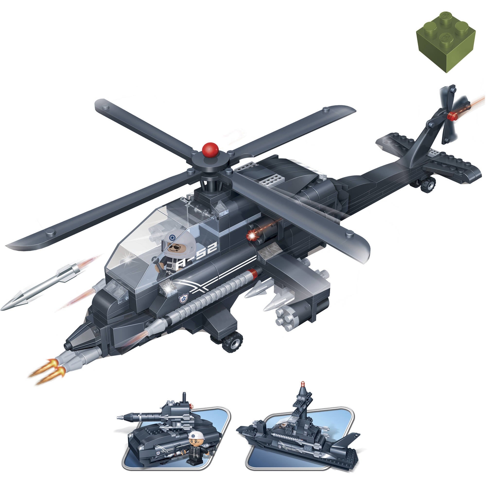 Dynamic Trio 3-in-1 Helicopter Building Set - 295 Pieces STEM Toy for Kids - Creative Construction Play for Boys & Girls Ages 6-12 - Perfect for Birthday Gifts & Indoor Activities