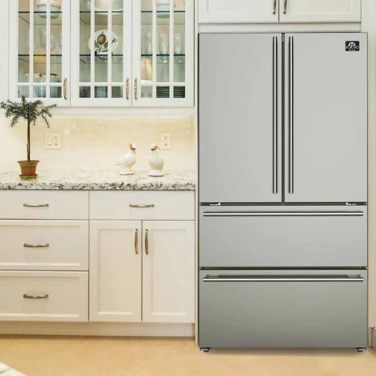 Premium Forno 48-Inch Gas Range, Range Hood & 36-Inch Refrigerator Bundle - Complete Kitchen Appliance Package for Modern Homes & Professional Chefs