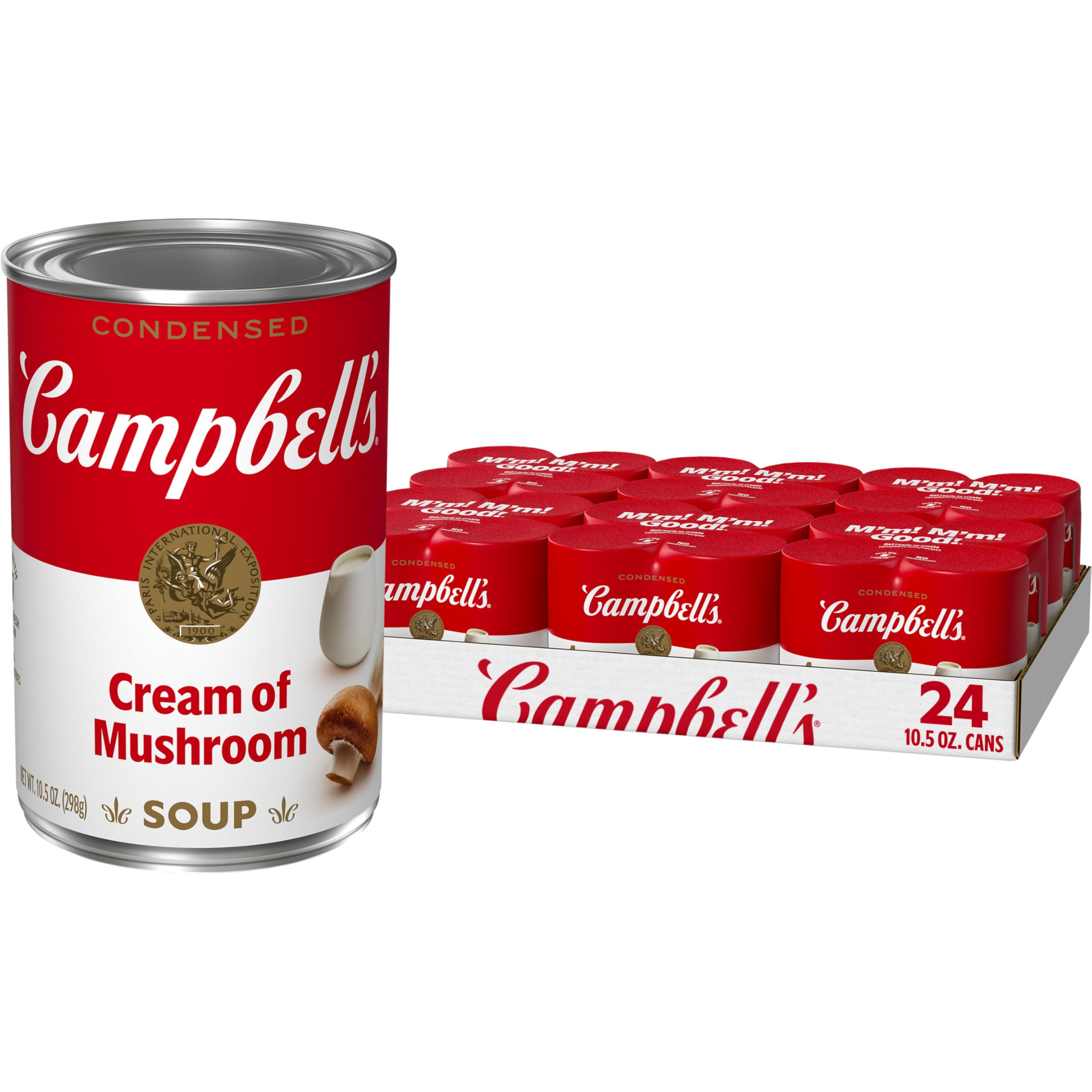 Campbell's Condensed Cream of Mushroom Soup - 10.5 Ounce Can (Pack of 6, 4 Cans Each) | Bulk Pantry Staple for Cooking, Casseroles & Recipes | Quick Meal Prep & Comfort Food Essentials