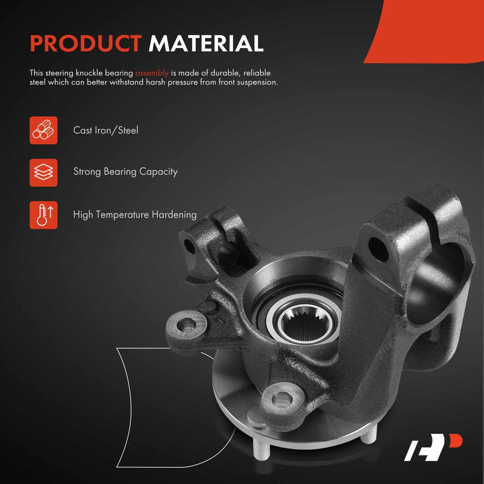 Premium 2-Pack Front Left & Right Steering Knuckle & Wheel Bearing Hub Assembly for 2006-2011 Ford Focus - 4-Lug Design, Driver & Passenger Side Replacement - Perfect for Smooth Steering & Wheel Alignment Repairs