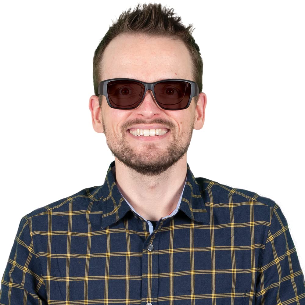 TheraSpecs Tatum WearOver Glasses for Light Sensitivity Relief - Migraine & Photophobia Relief Glasses for Indoor/Outdoor Use - Perfect for Computer Work, Driving & Daily Activities