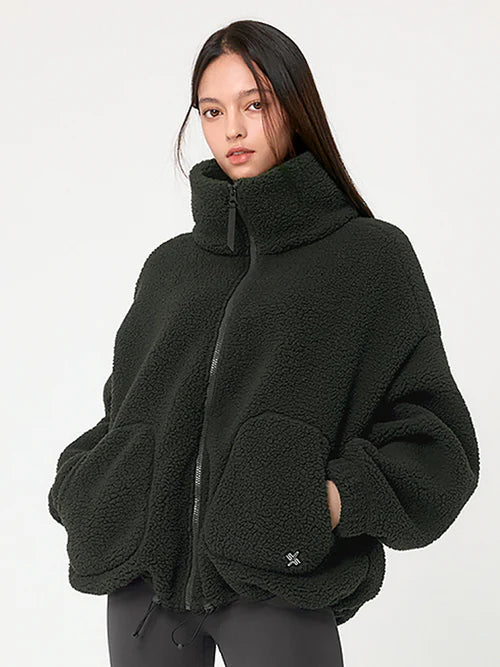 Cozy Sherpa High Neck Sweater for Women - Winter Warm Fleece Pullover - Perfect for Casual Outfits & Cold Weather Layering