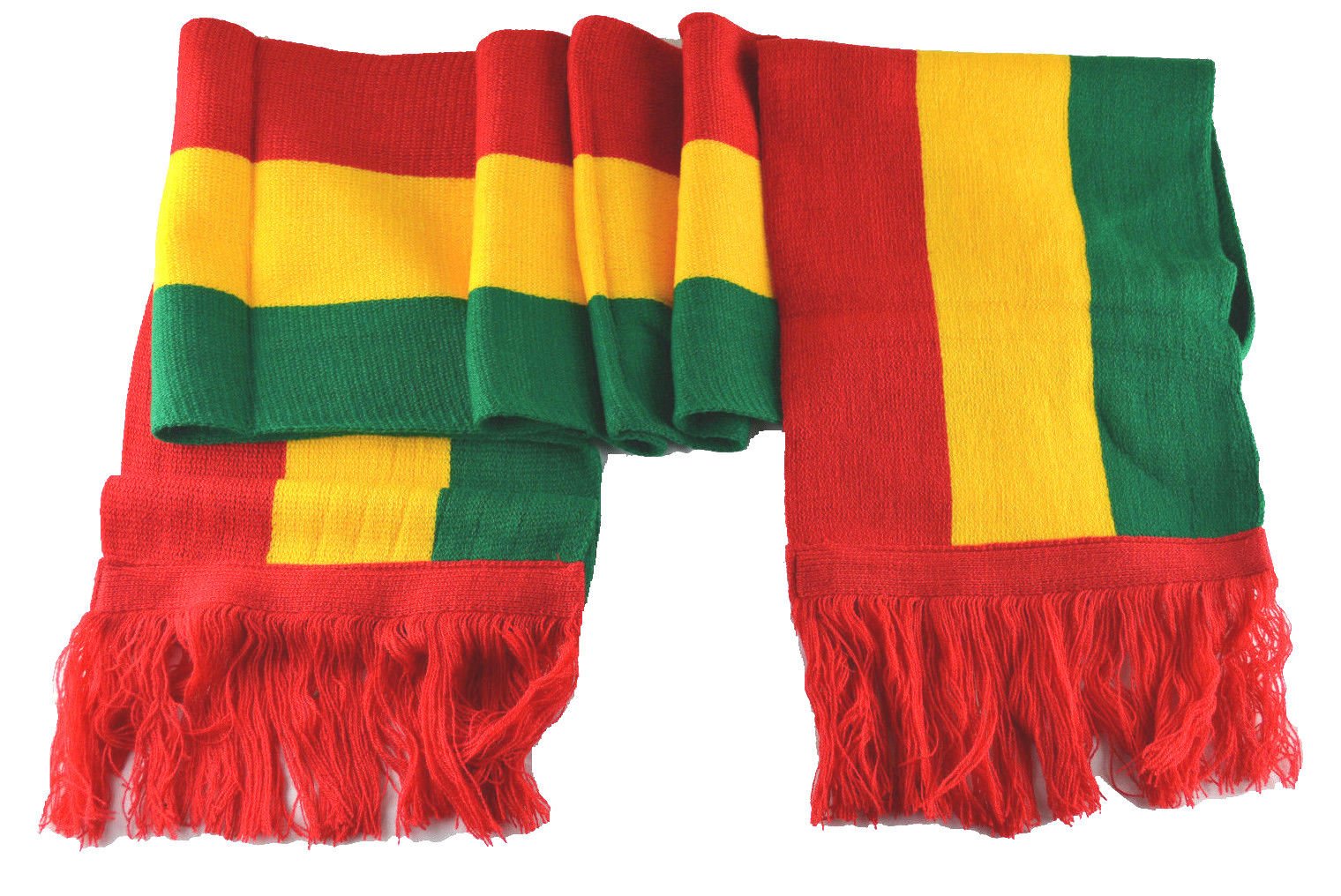 Rasta Scarf - Red, Yellow, Green Striped Pattern - 8