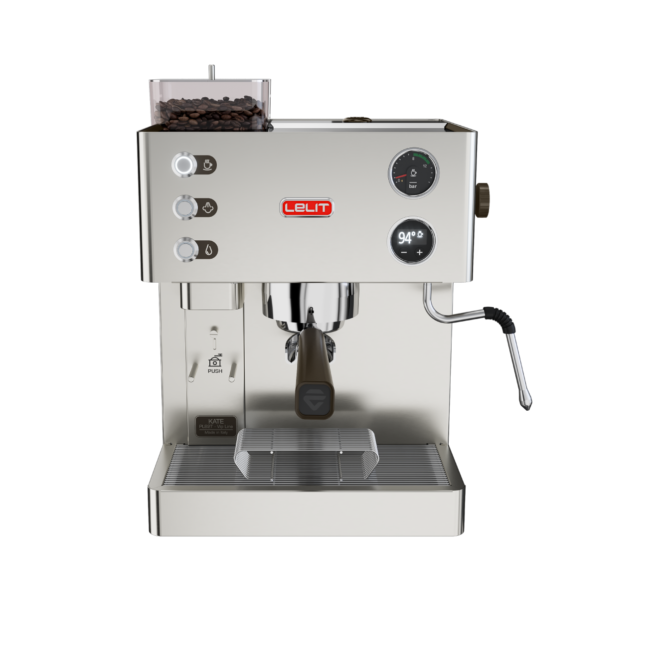 Lelit Kate PL82T Espresso Machine with Built-in Grinder - 120V for Home Baristas | Perfect for Coffee Shops & Office Use