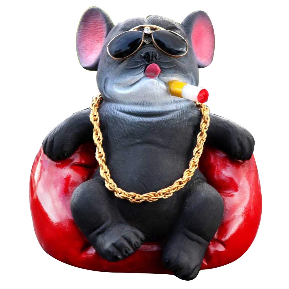 Wakauto Smoking Pig Dog Doll Car Dashboard Ornament - Cute Interior Decor for Vehicles, Cars & Trucks - Perfect for Gifts, Home & Office Decoration