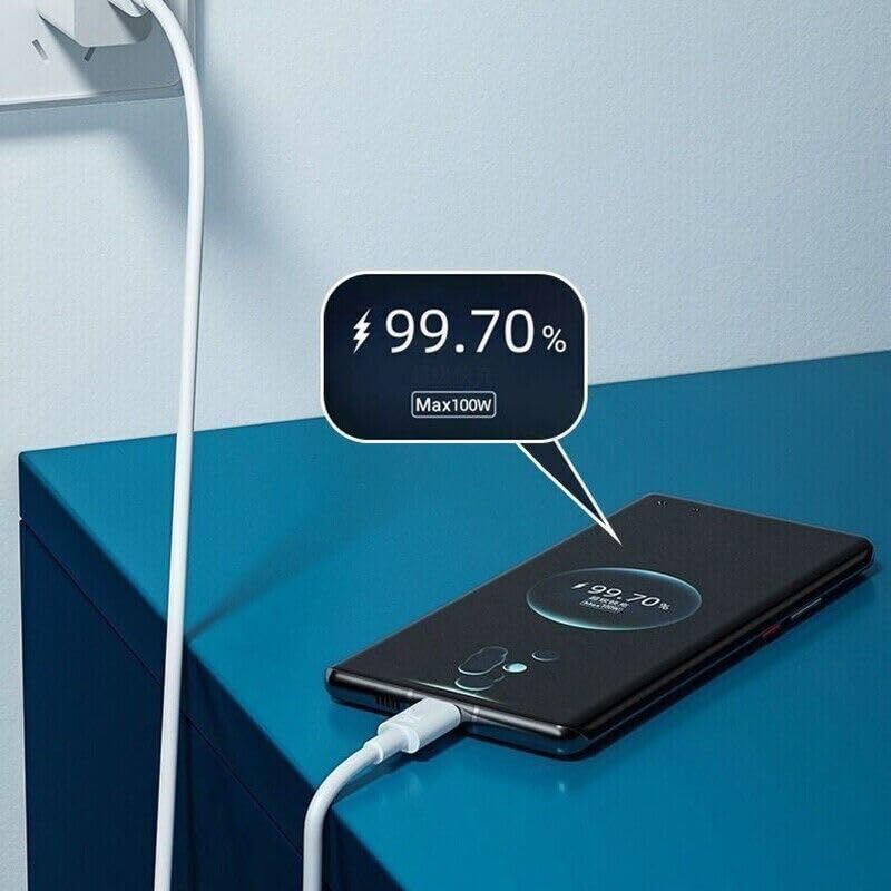 100W Super-Fast USB C Charger with 7A Charge Cable - PD 3.0 Quick Charger for Samsung Galaxy, iPhone 15, MacBook, iPad Pro & All Type-C Devices | Perfect for Travel, Office & Home Fast Charging