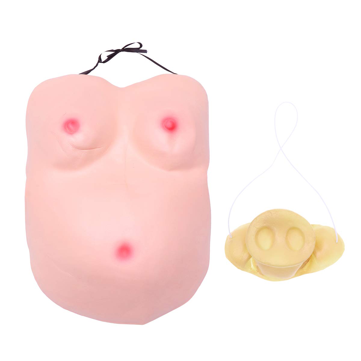 ABOOFAN Funny Halloween Belly & Nose Fake Tummy Costume - Adult Cosplay Outfit for Masquerade Parties, Halloween Events & Themed Celebrations - Perfect for Pranks, Comedy Skits & Costume Contests