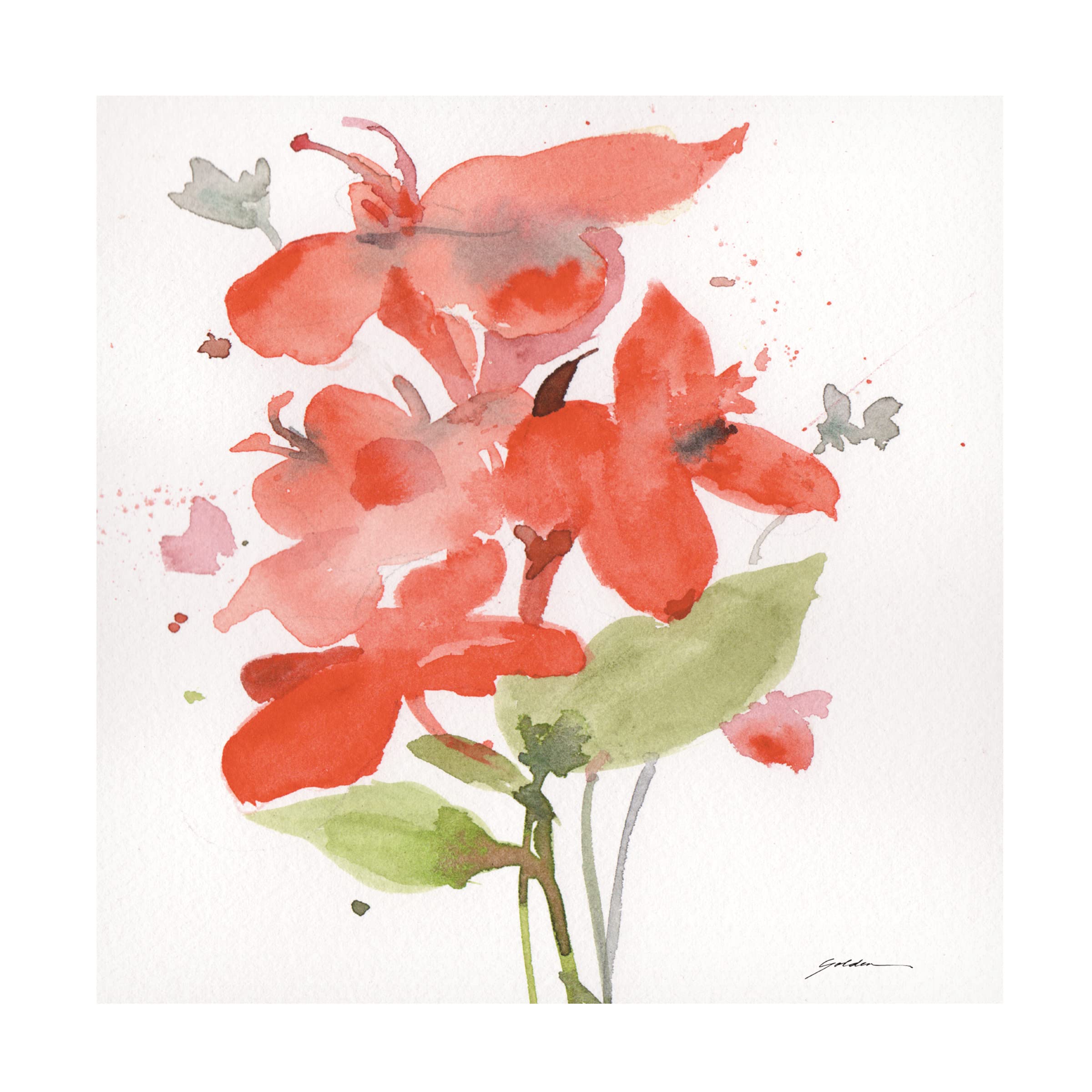 Trademark Fine Art 'Canna, After Georgia' Canvas Wall Art Print by Sheila Golden - Vibrant Floral Painting for Living Room, Bedroom & Office Decor