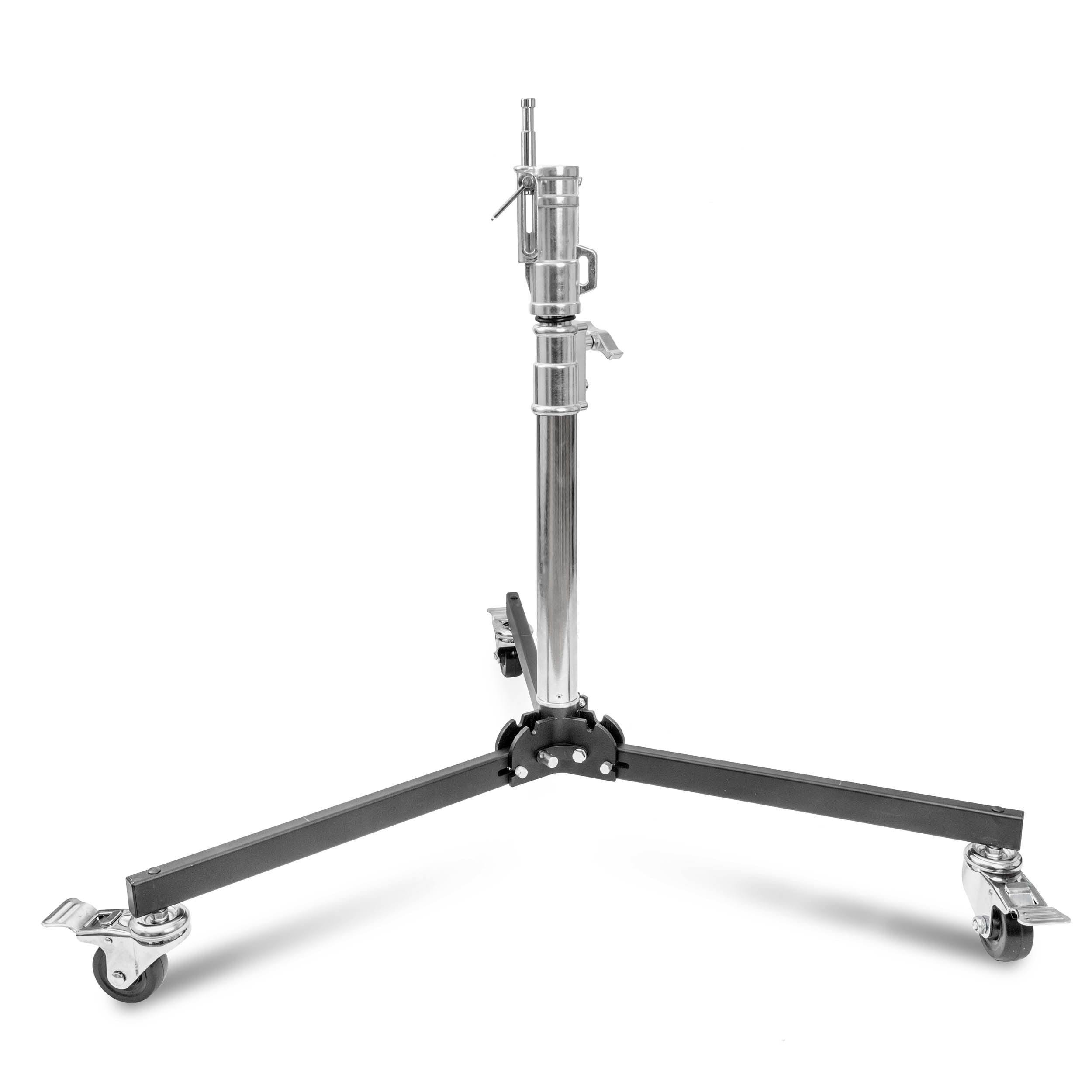80-120cm Adjustable Foldable Wheeled Low Boy Tube Stand with Junior Combo Head - Perfect for Studio Photography, Music Videos & Live Performances