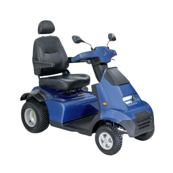 Afikim Afiscooter S4 4-Wheel Electric Mobility Scooter - Blue | Lightweight & Portable for Seniors & Disabled | Perfect for Indoor & Outdoor Use, Shopping Malls, Parks & Travel