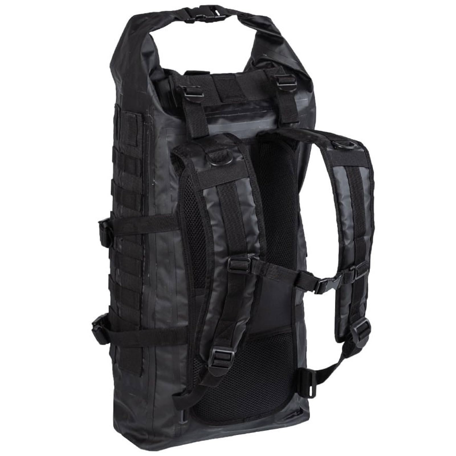 Mil-Tec 30L Tactical Waterproof Dry Bag Backpack - Unisex MOLLE Compatible for Kayaking, Boating, Camping & Hiking - Durable Military-Grade Gear with Adjustable Shoulder Straps & Padded Back (Black) | Perfect for Outdoor Adventures, Emergency Preparedness & Water Sports