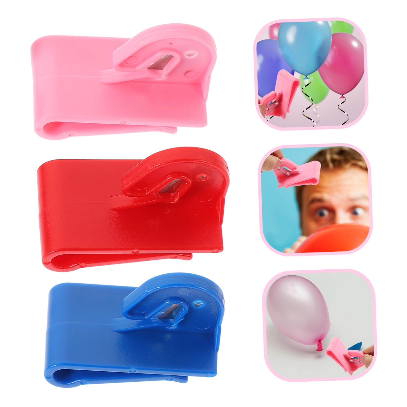 ABOOFAN 3-Piece Balloon Cutter Set - Ribbon & Latex Balloon Cutting Tool for Party Supplies, Easy to Use Plastic Balloon Bursting Accessories - Perfect for Birthday Parties, Baby Showers & Clown Performances