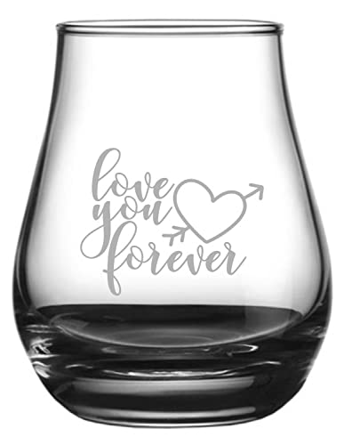 Valentine's Whisky Glass 4.1oz with Love Quote - Romantic Gift for Couples