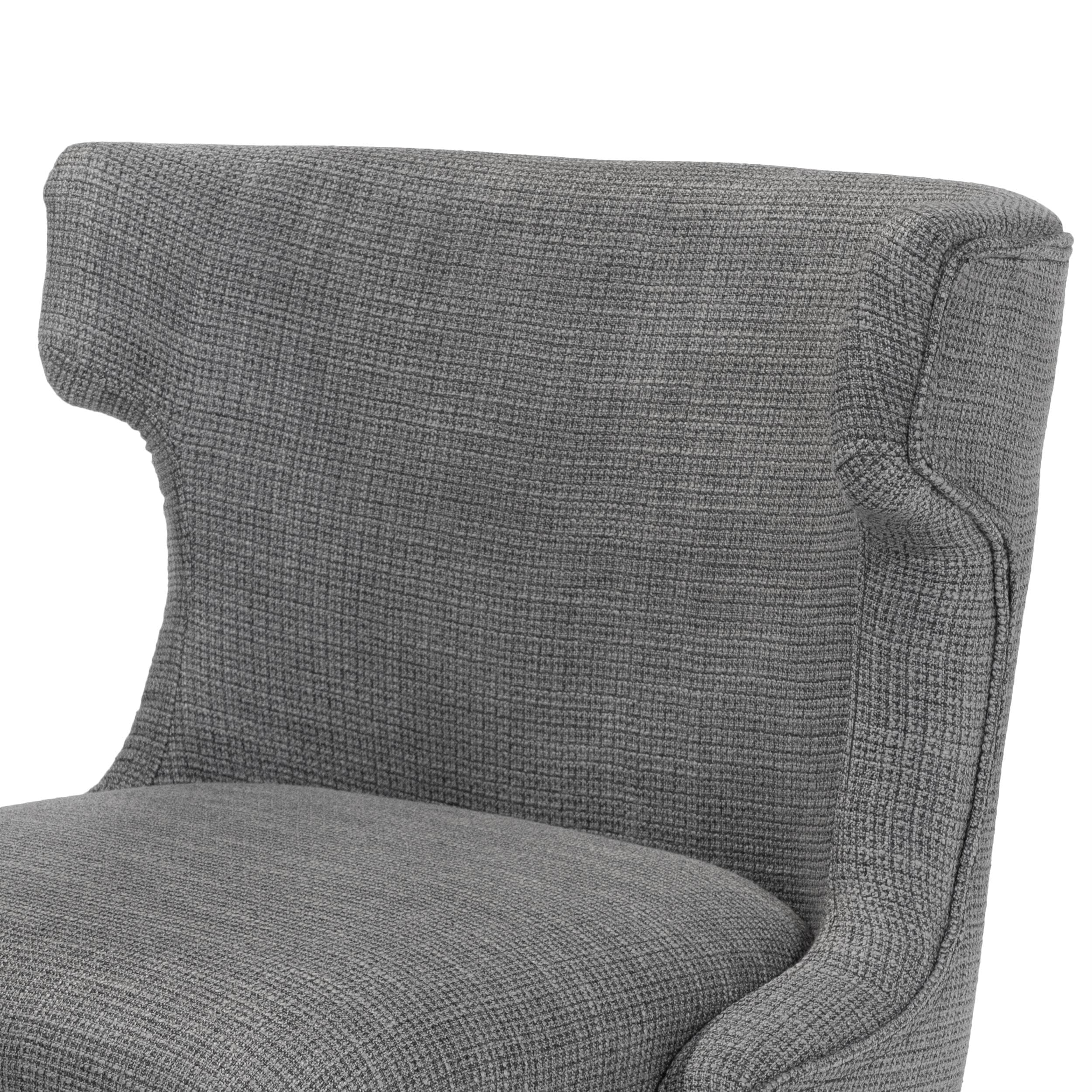 Furniture of America Nillicent Gray Fabric Wingback Office Chair - Ergonomic Executive Desk Chair for Home & Office Workspace