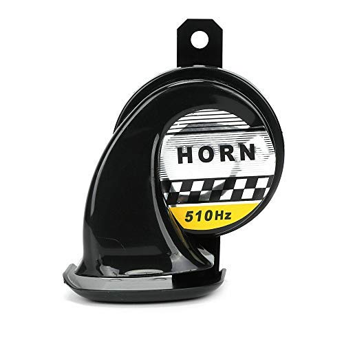 MASO 12V Dual Horn Siren Speaker - Waterproof Motorcycle Snail Air Horn for Motorbike, Auto, Car & Scooter (Black) - Loud Safety Alarm for Emergency, Traffic Warning & Vehicle Protection